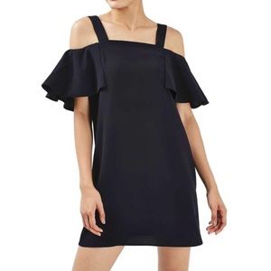 Topshop Bardot Cold Shoulder Shift Dress